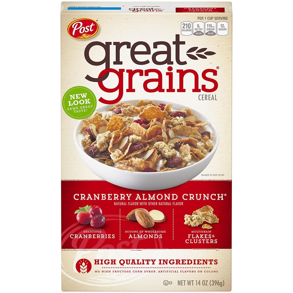 Post Great Grains Cranberry Almond Crunch Whole Grain Cereal 14 oz. Box
