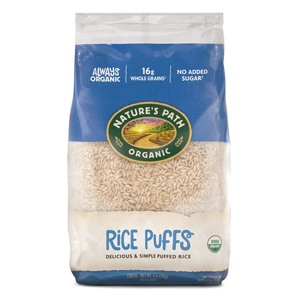 Nature’s Path Organic Rice Puffs Cereal, 6 Ounce Earth Friendly Package (Pack of 12), Non-GMO, 16g Whole Grains, No Added Sugar