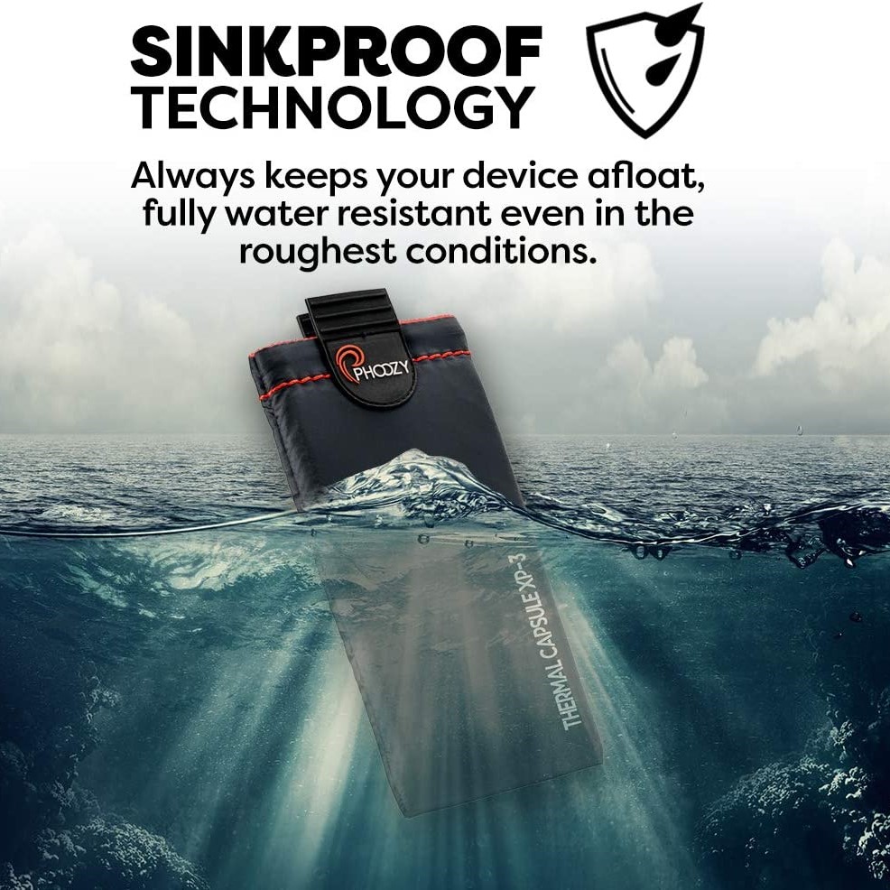 PHOOZY XP3 Series Ultra Rugged Thermal Phone Case - Insulated Weatherproof Protection - AS SEEN ON Shark Tank - Protection Against Sun Heat and Floats in Water [Black - Large]