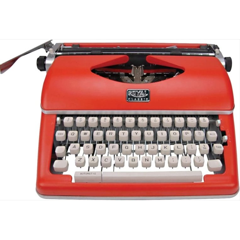 Royal 79120Q Classic Manual Metal Typewriter 44 Keys and 88 Symbols Keyboard Office Machine for Letters or Novels with Storage Case, Red