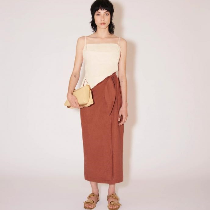 Nanushka Linen Wrap Skirt Review