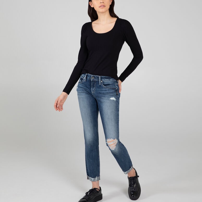 Silver Jeans Boyfriend Mid Rise Slim Leg Jeans Review