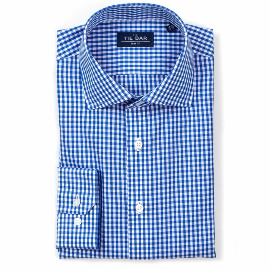 Tie Bar Gingham Classic Blue Non-Iron Dress Shirt Review