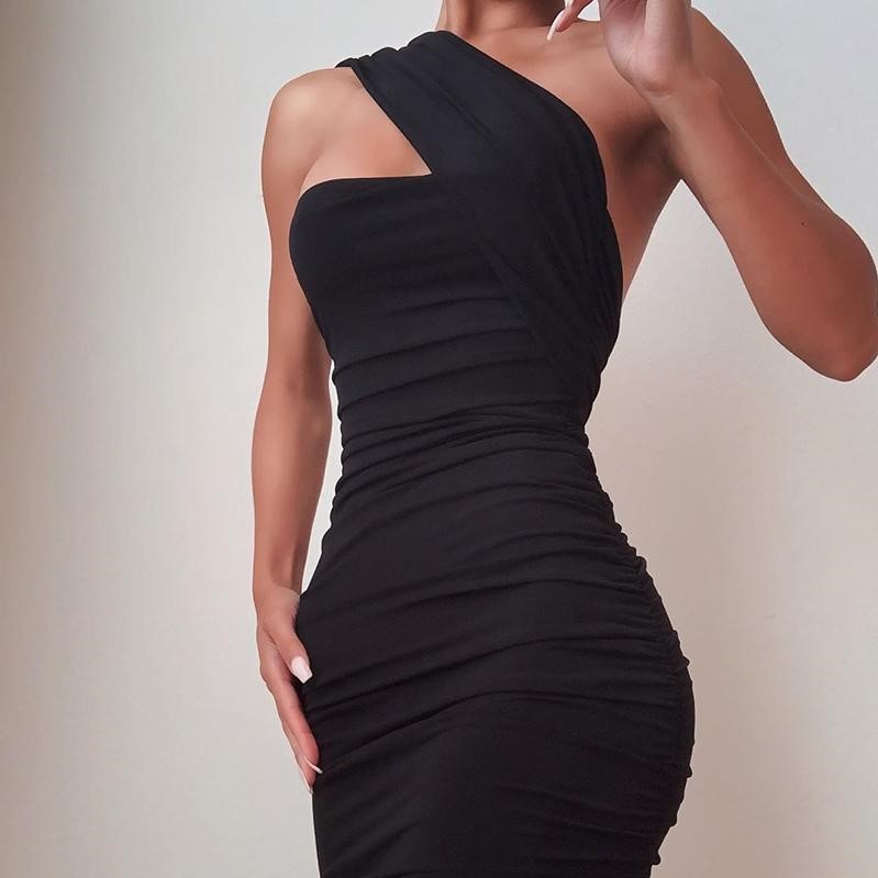 Bellewholesale One Shoulder Sleeveless Ruched Party Dress Review 