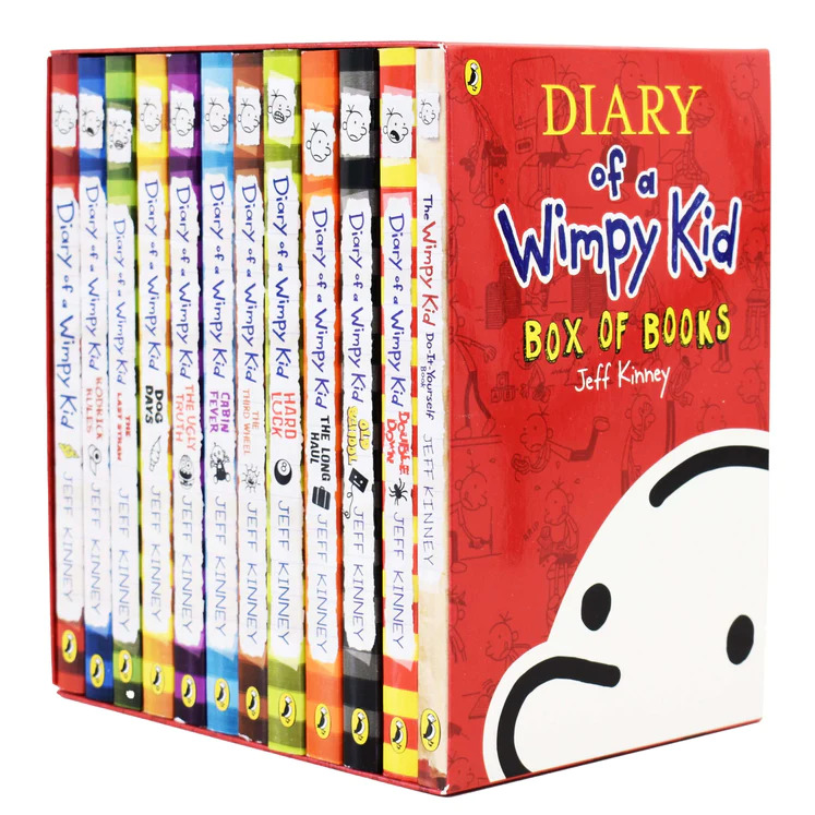 Books2Door Diary of a Wimpy Kid Box of Books 12 Book Collection Set by Jeff Kinney - Ages 7-9 - Paperback