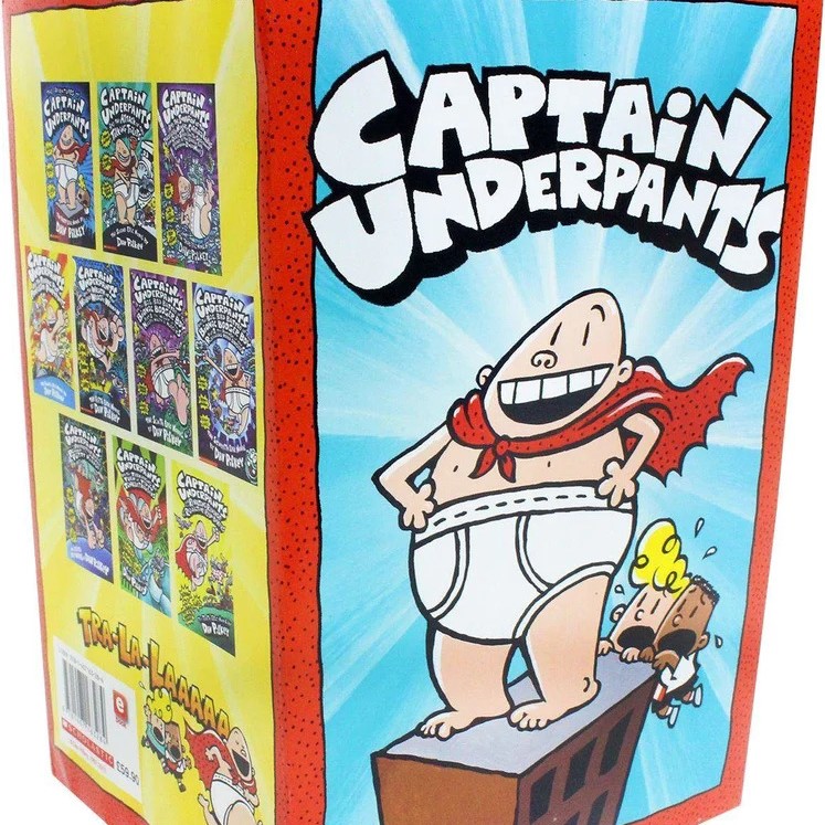 Books2Door Captain Underpants 10 Book Set by Dav Pilkey - Ages 7-9 - Paperback