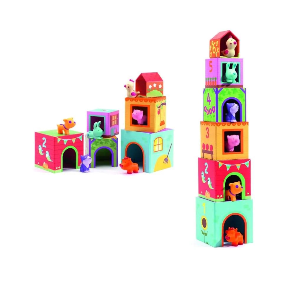 BrightMinds Djeco Topanifarm Stacking Cubes for Infants Review