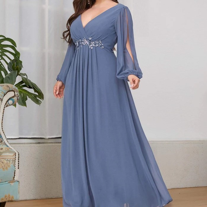 Ever Pretty Stylish Chiffon Plus Size Formal Evening Dresses with Long Lantern Sleeves Review