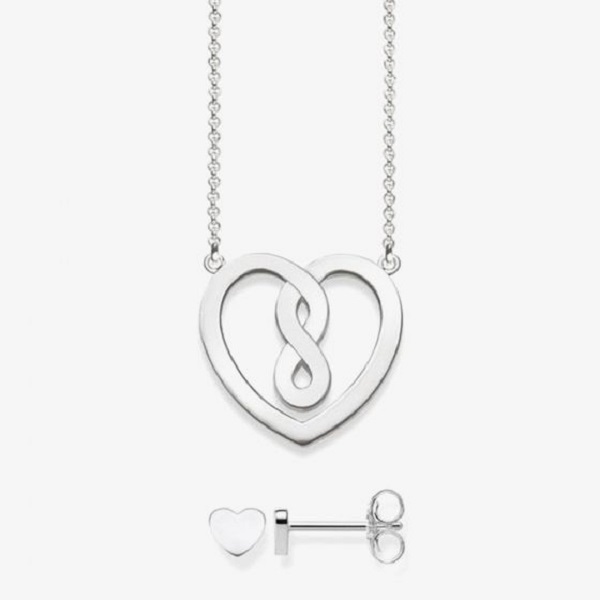 TH Baker Thomas Sabo Silver Infinity Heart Necklace and Stud Earrings Set Review