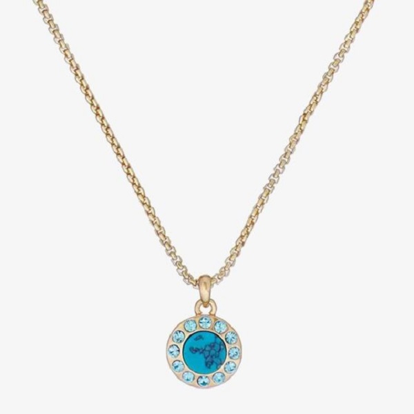 TH Baker Ted Baker Gemmarh Gold Tone Turquoise Button Necklace Review 