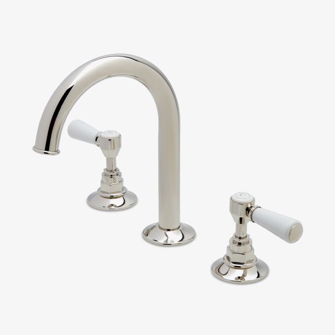 WaterWorks Highgate Gooseneck Lavatory Faucet with White Porcelain Lever Handles Review