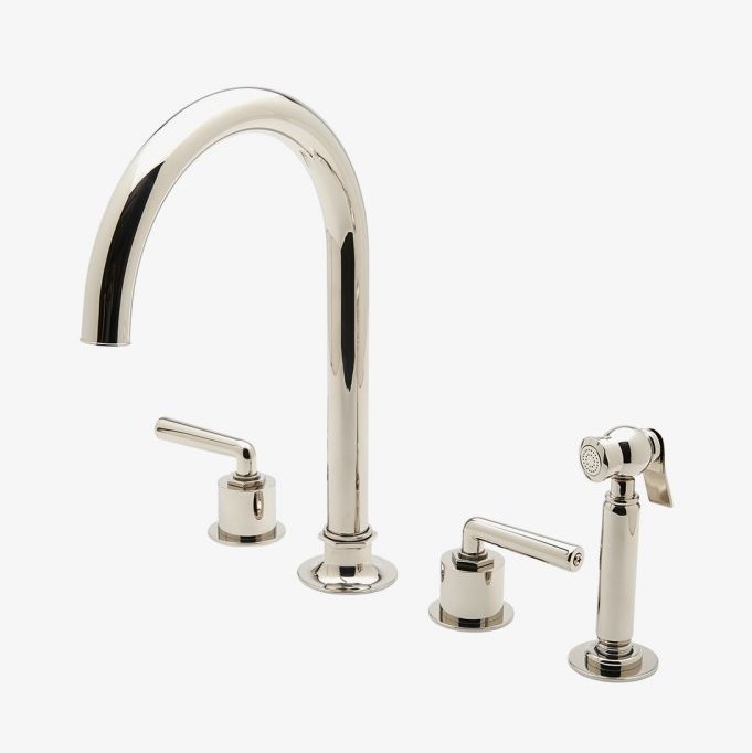 WaterWorks Henry Three Hole Gooseneck Kitchen Faucet, Metal Lever Handles, and Spray Review
