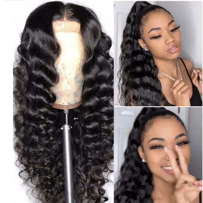 Yolova Loose Deep T-Part Lace Wig Density Natural Black Human Hair Review