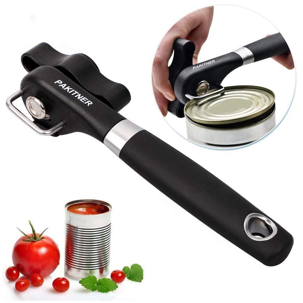 PAKITNER- Safe Cut Can Opener, Smooth Edge Can Opener - Can Opener handheld, Manual Can Opener, Ergonomic Smooth Edge, Food Grade Stainless Steel Cutting Can Opener for Kitchen & Restaurant