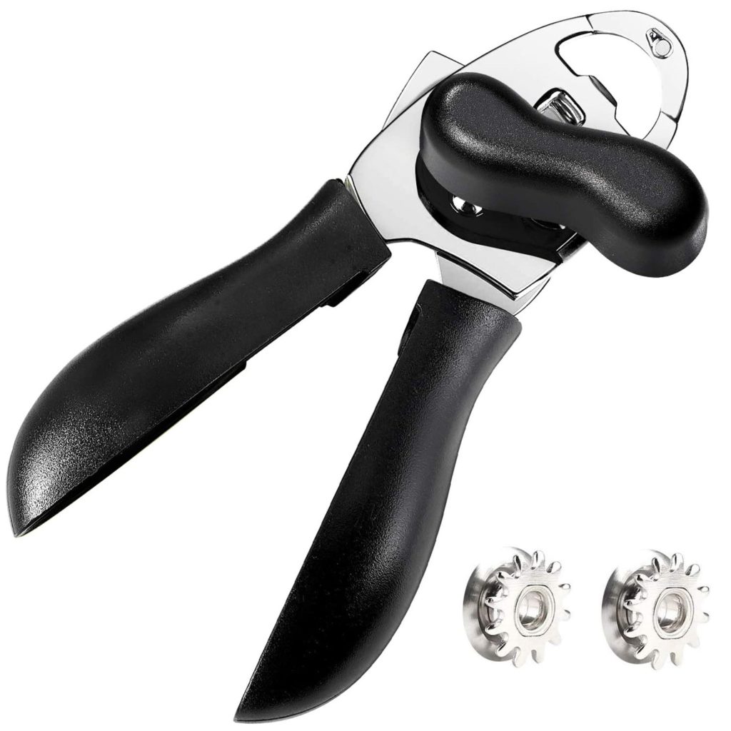 UHKZ Can Opener,Stainless Steel Can Opener Manual Smooth Edge-Ultra Sharp Blade and Ergonomic Anti Slip Handles Great for Seniors with Arthritis. 