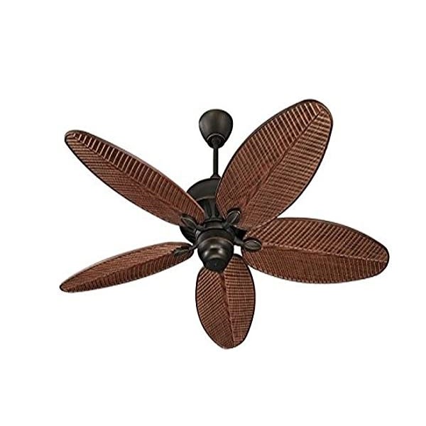 Monte Carlo 5CU52RB Cruise Tropical 52" Outdoor Ceiling Fan, 5 ABS Palm Leaf Blades, Roman Bronze