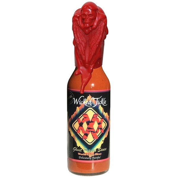 Ghost Pepper Hot Sauce Wicked Tickle XXX Chipotle Extra Hot World's Hottest Hot Sauce Gift Wax Sealed Wings
