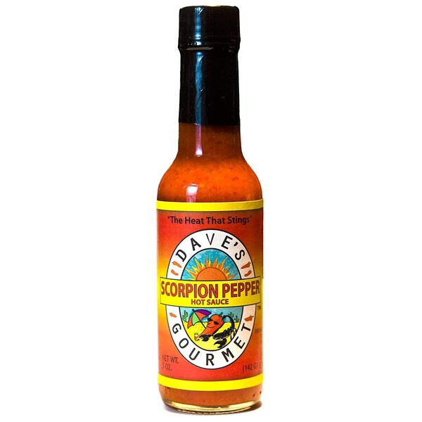 Dave's Gourmet Scorpion Pepper Hot Sauce, The World’s Hottest Chile Pepper, 5 oz Bottle