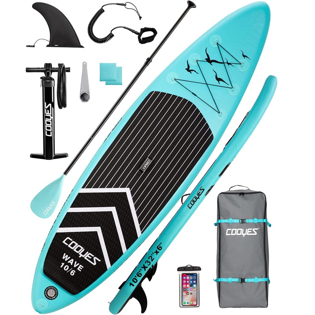 Wolf Armor Inflatable Stand Up Paddleboard with Adjustable Paddle,Safety Leash Hand Pump Removable Fin,Antislip Deck SUP Accessories&Backpack,Waterproof Bag Standing Boat for Youth and Adult 