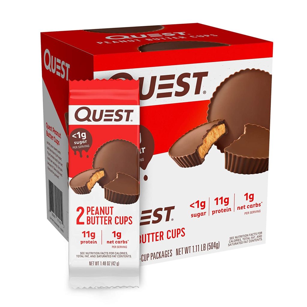 4Quest Nutrition High Protein Low Carb, Gluten Free, Keto Friendly, Peanut Butter Cups,1.48 Oz(Pack of 12)