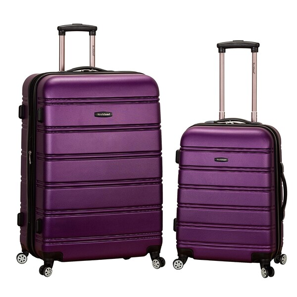 Rockland Melbourne Hardside Expandable Spinner Wheel Luggage, Purple, 2-Piece Set (20/28)