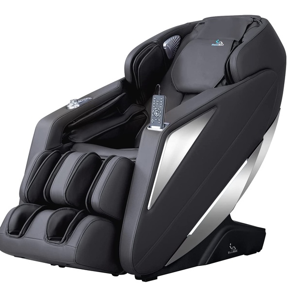  MassaMAX 2022 Massage Chair Recliner, Zero Gravity Full Body Yoga Stretching with Intelligent AI Voice Control, SL Track, Foot Rollers, Shiatsu, Kneading, Heating for Home, Office (321-Black)