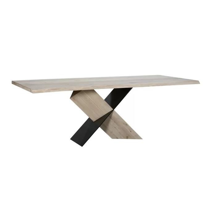 Koner 79” Solid Oak Cross Leg Dining Table