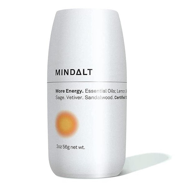 Mindalt More Energy - Natural Deodorant Promoting Mood Enhancement - Aluminum Free Liquid Roll-On for Men & Women - Vegan, Plant-Based Formula Scented with Essential Oils - (2 oz)
