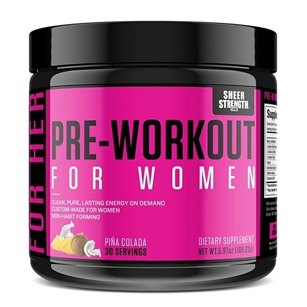Pre Workout for Women with L Arginine (v2) - Energy, Stamina, Healthy Weight Loss | Non-GMO & Non-Habit-Forming | Nitric Oxide Booster Powder Supplement - Sheer Strength Labs, 30 Servings