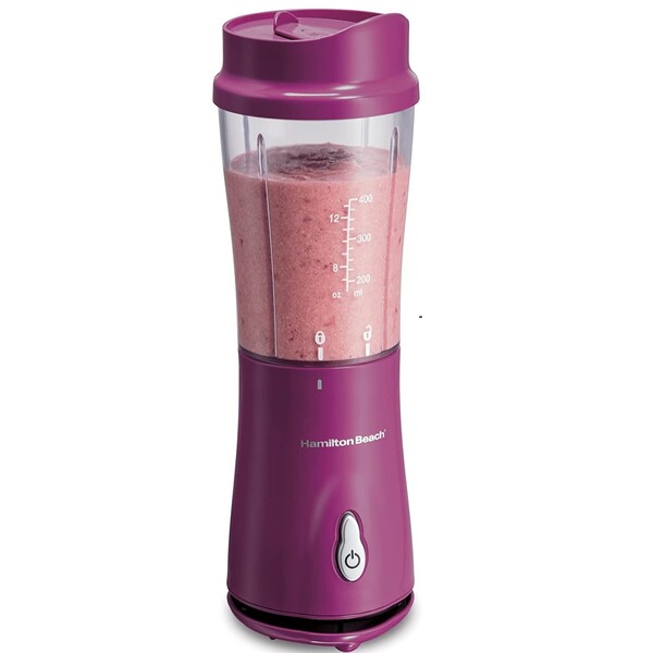 Hamilton Beach Shakes and Smoothies with BPA-Free Personal Blender, 14 oz, Raspberry