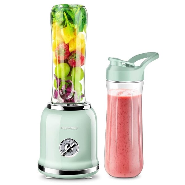Personal Blender, REDMOND Powerful Smoothie Blender with 2 Portable Bottle 2 Speed Control & Pulse Function 6 Stainless Steel Blades, BPA Free (Green)
