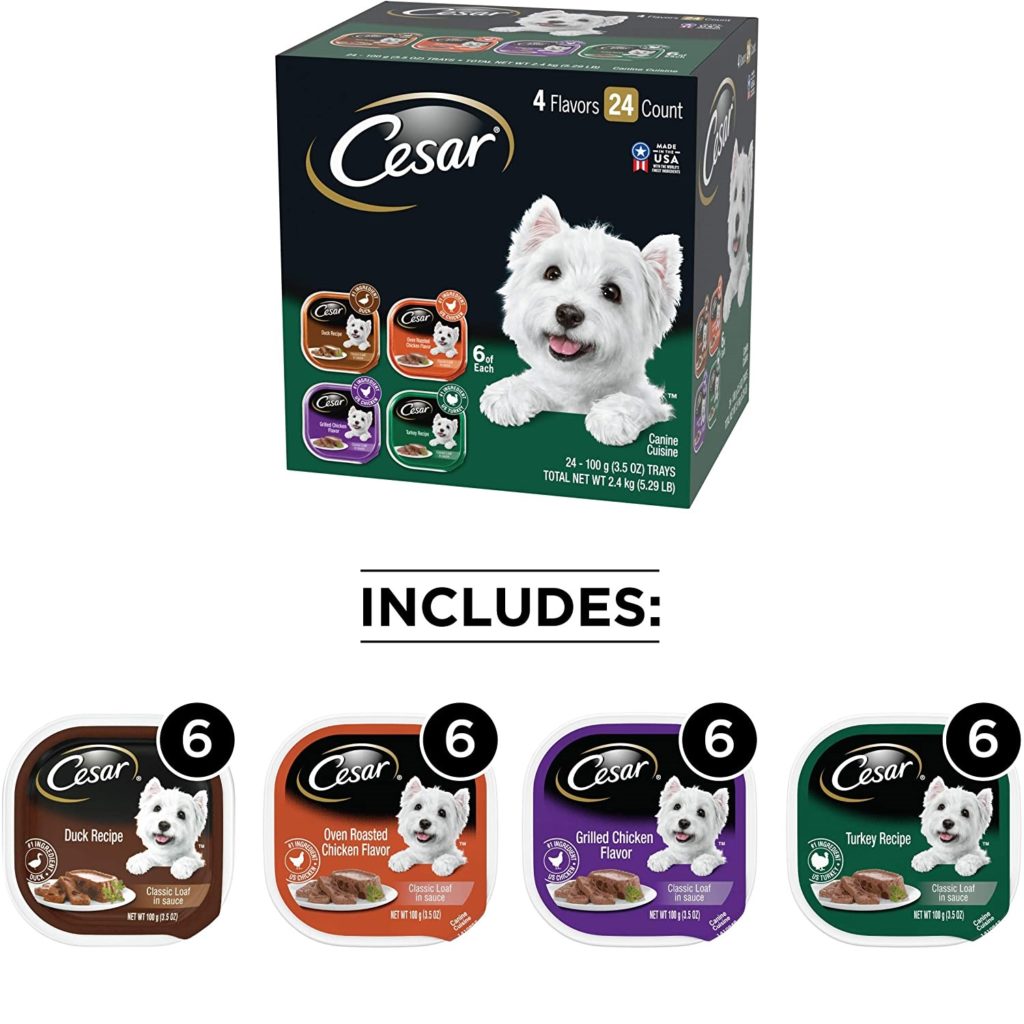 Cesar Gourmet Wet Dog Food Variety Packs – 24 Trays