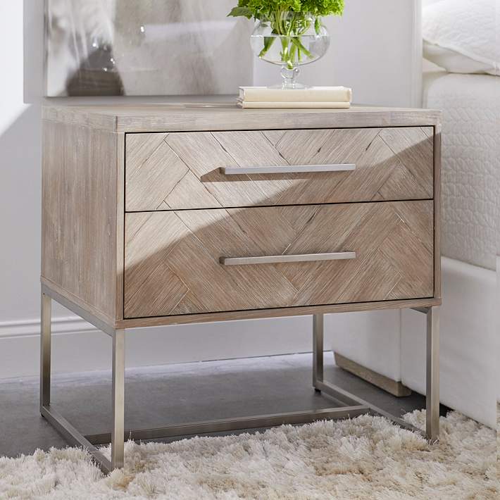 Dot and Bo Review 8 Dot and Bo Saltoro Sherpi Grizzly Two Drawers Nightstand, Natural Gray Review