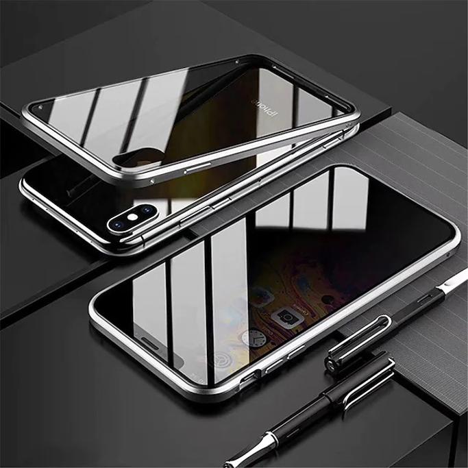 Mini In The Box Anti Peep Magnetic Case for iPhone SE 3 iPhone 13 Pro Max 12 11 X XR XS Max 8 7 Privacy Case Double Sided Glass 360 Protection Shockproof Flip Anti Peeping Phone Case