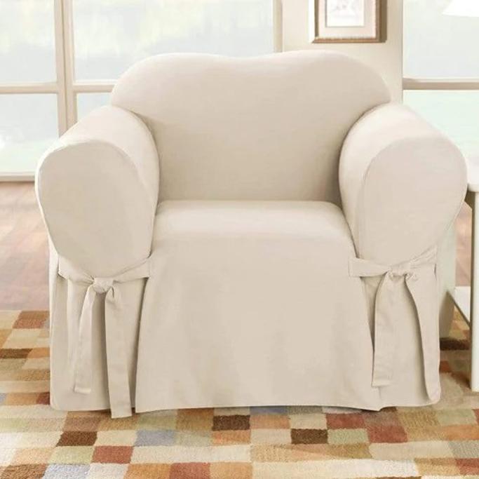Surefit Cotton Duck One Piece Straight Skirt Chair Slipcover Review
