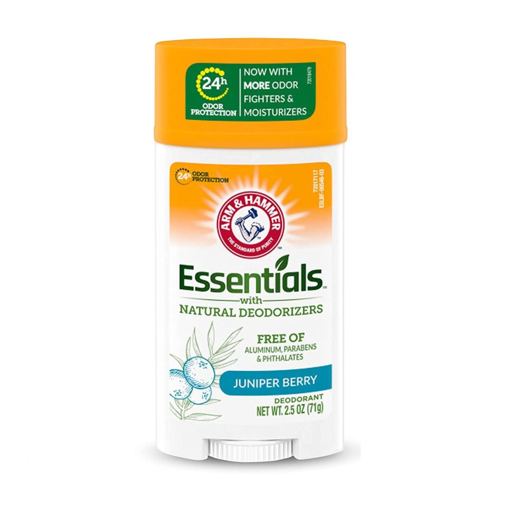 ARM & HAMMER Essentials Deodorant- Clean Juniper Berry- Wide Stick- Made with Natural Deodorizers- Free From Aluminum, Parabens & Phthalates, 2.5 oz (Pack of 2)