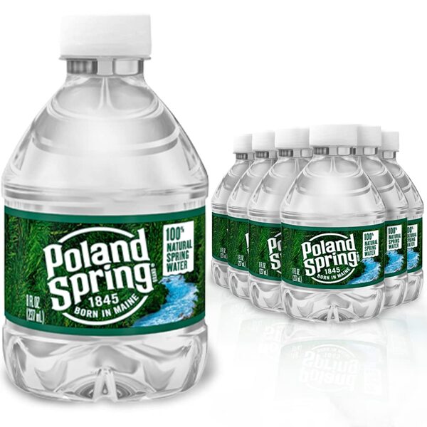 Poland Spring Water Bottles 24 Pack - Bottled Spring Water - Water Poland Spring - Small Bottles Of Water - Mini Water Bottles 24 Pack - 8 oz Bottled Water - Bulk Small Water Bottles - Dean Products
