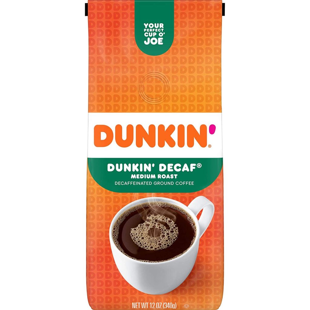 Dunkin' Original Blend Medium Roast Decaf Ground Coffee, 12 Ounces (Pack of 6)