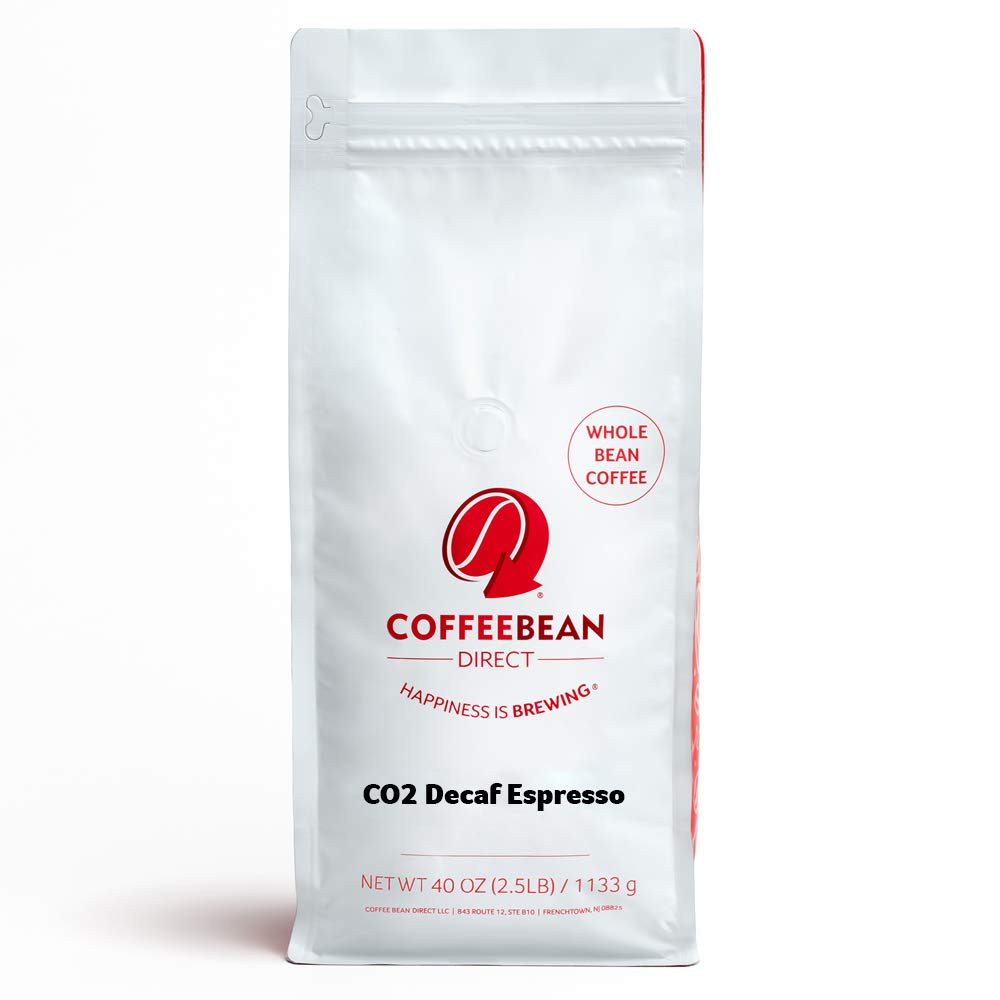  Coffee Bean Direct CO2 Decaf Espresso, Whole Bean Coffee, 2.5-Pound Bag