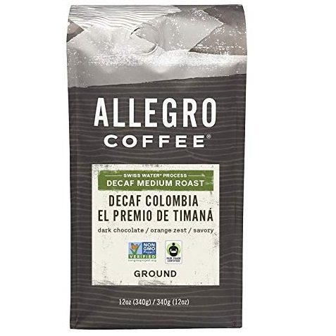 Allegro Coffee, Coffee Decaf Colombia El Premio De Timana Ground, 12 Ounce
