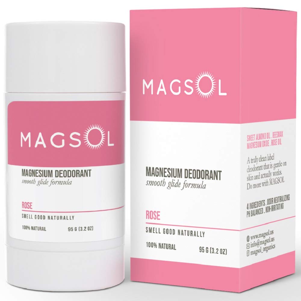 MagSol Organics Natural Deodorant for Women, Aluminum Free, Rose, 3.2 oz 