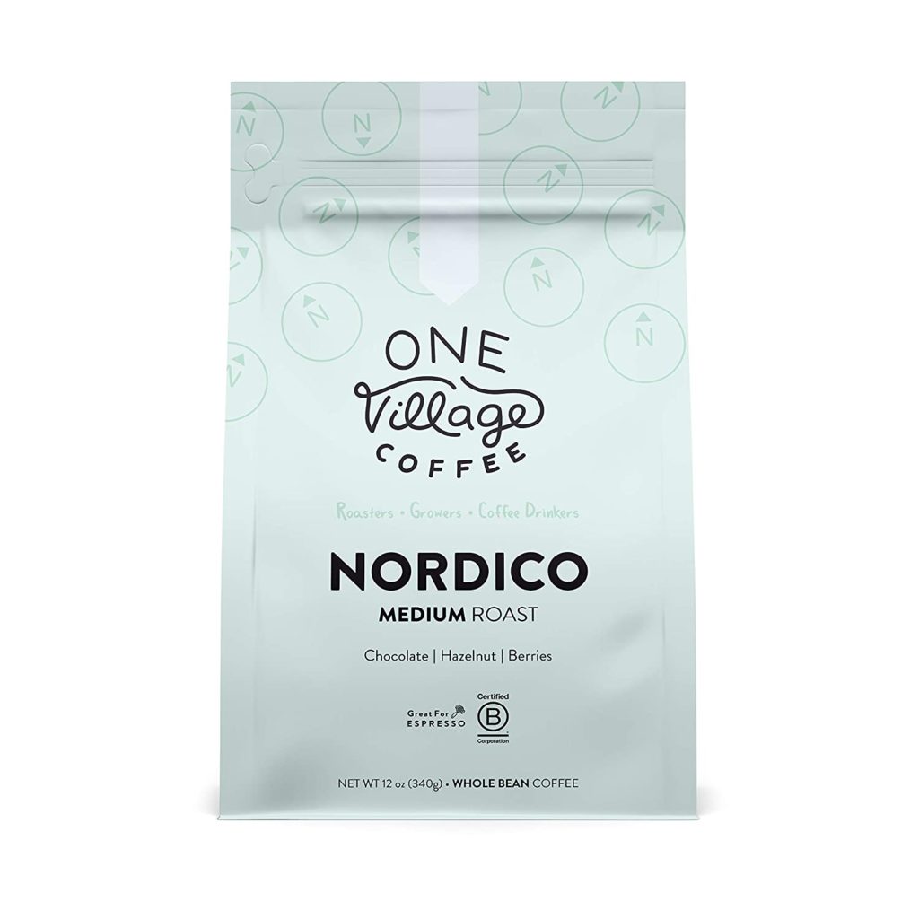 One Village Coffee, Coffee Espresso Nordico Whole Bean, 12 Ounce 