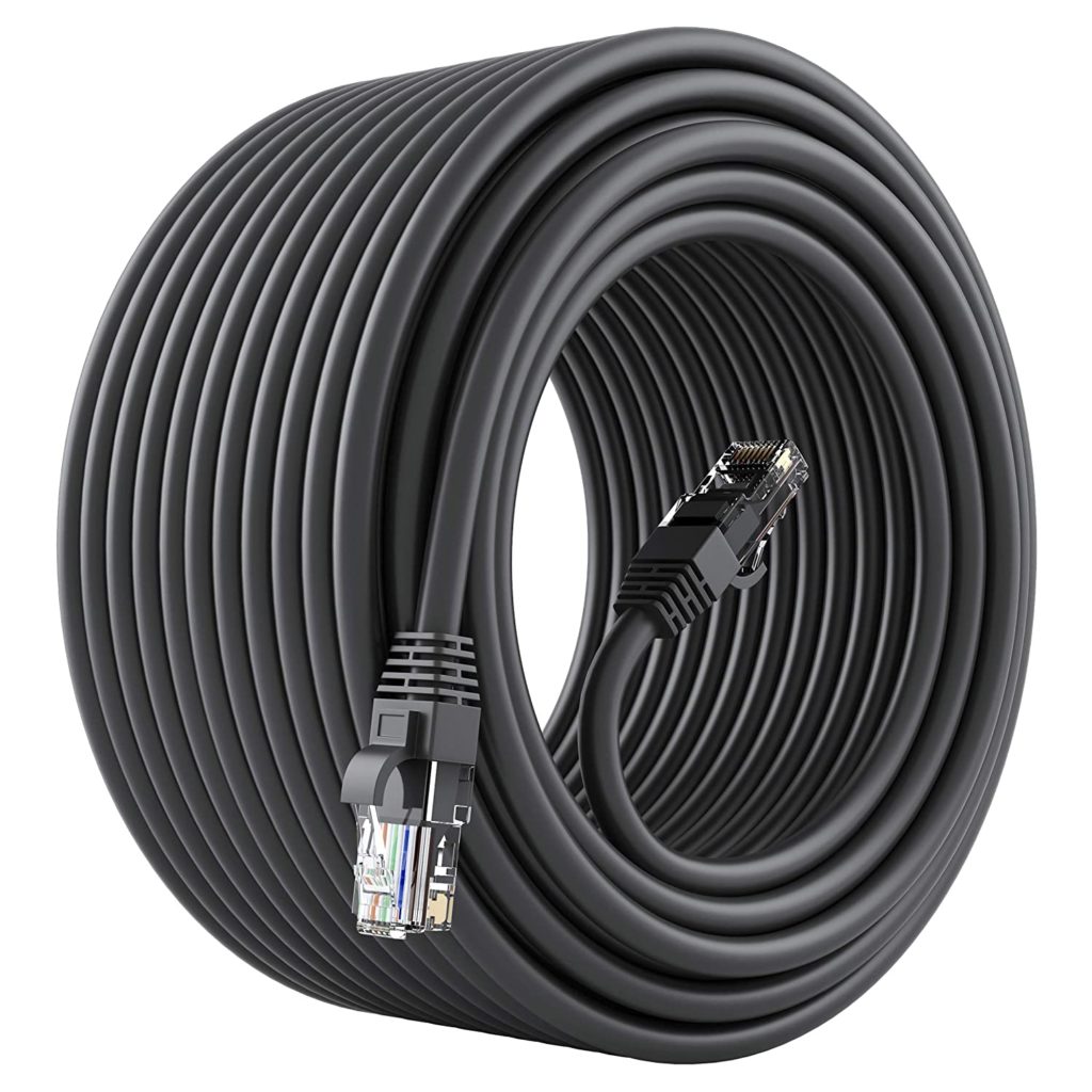 GearIT Cat 6 Ethernet Cable CCA (75 feet) LAN Network Cord, UTP, Internet, Network Cable - Supports Cat6 / Cat5e / Cat5 Network Standard - Black, 75ft 