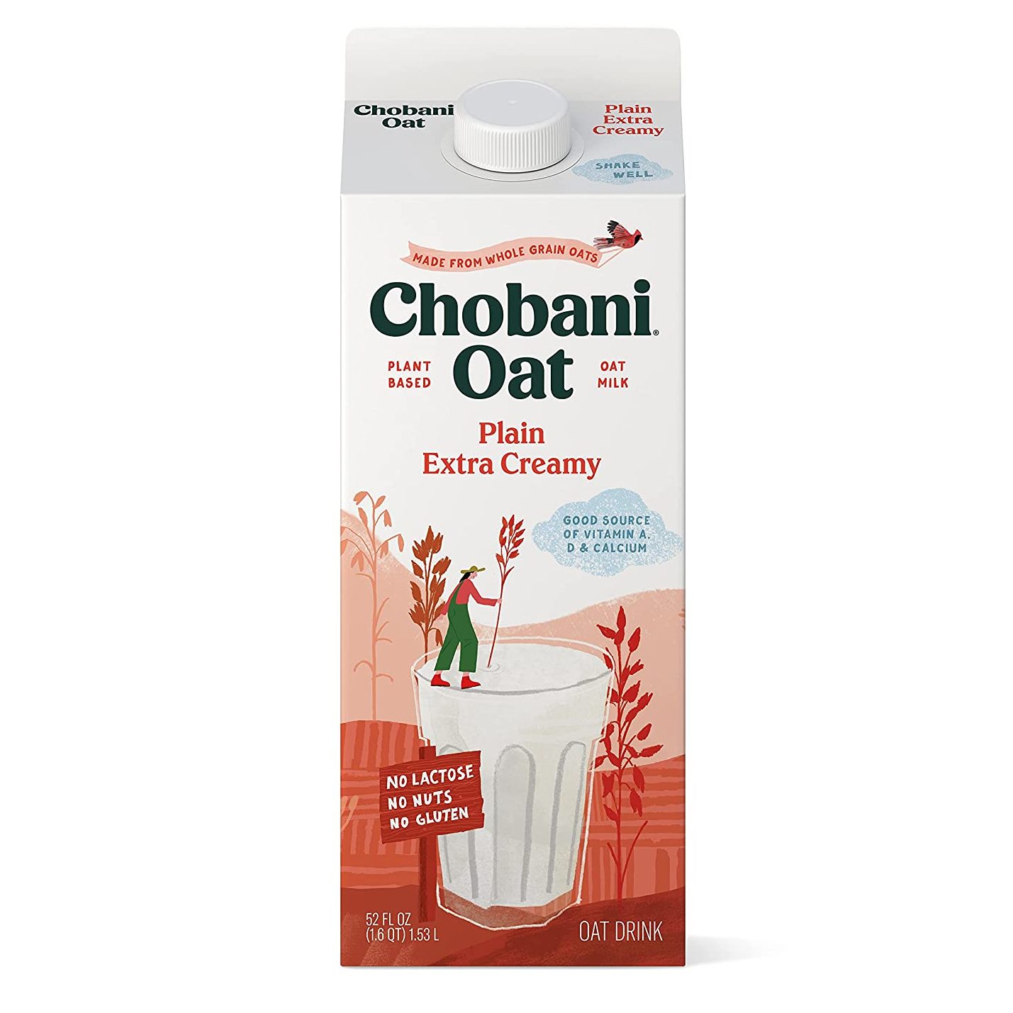Chobani Oat Milk, Extra Creamy Plain, 52 Fl Oz