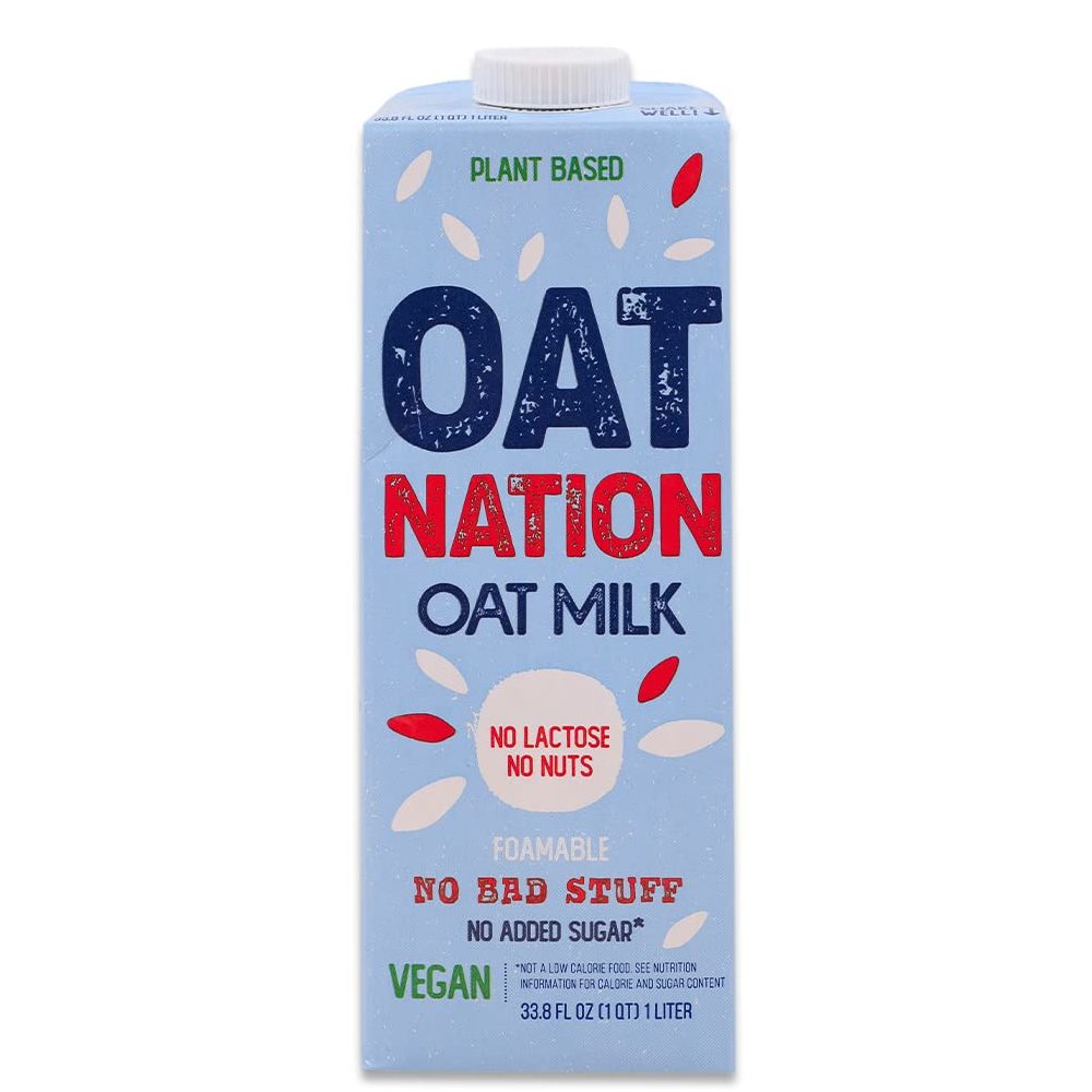 OAT NATION - Oat milk, Unsweetened, 33.8 Fl Oz (Pack of 6) | Shelf Stable | Plant based | Vegan 