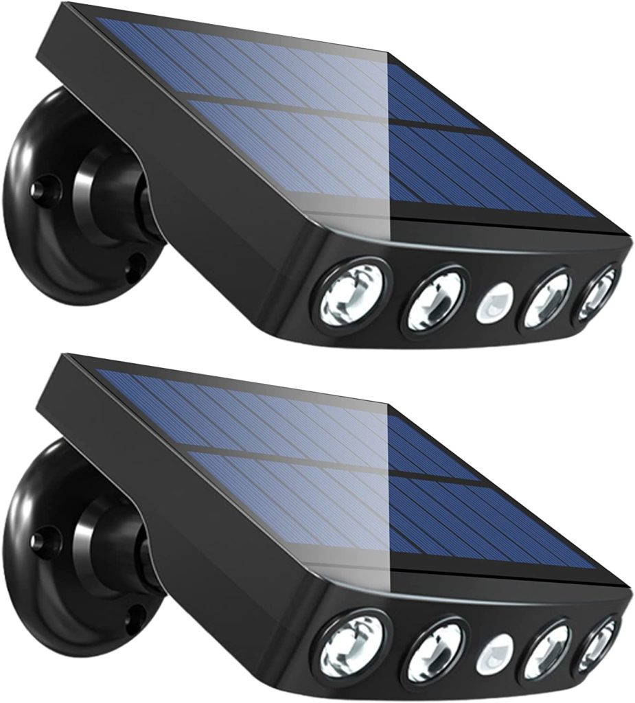Solar Lights Outdoor, Motion Sensor Security LED Flood Lights IP65 Waterproof 360° Adjustable Head Wall Lights with 