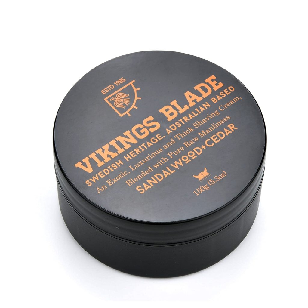 VIKINGS BLADE Luxury Shaving Cream, Sandalwood & Western Red Cedar, Silky Buttery Smooth, Surfactant Base. Refreshing, Clean, Close, FOAMING Shave Cream 