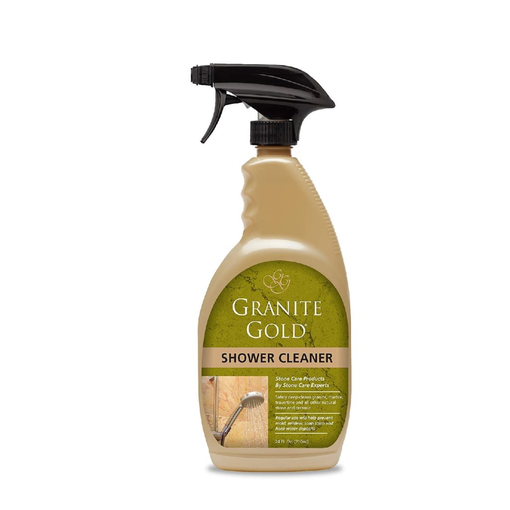  Granite Gold Shower Cleaner Spray for Quartz, Granite, Marble, Ceramic, and Other Stone Tub Surfaces, Made in the USA, 24 Ounces, Gold