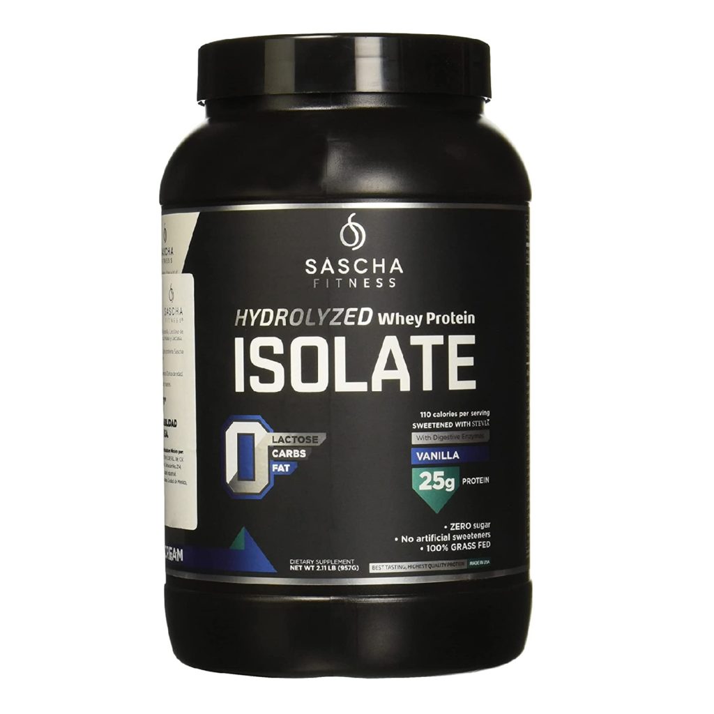 Best Tasting Protein Powder 4 Sascha Fitness Hydrolyzed Whey Protein Isolate,100% Grass-Fed (2 Pounds, Vanilla )