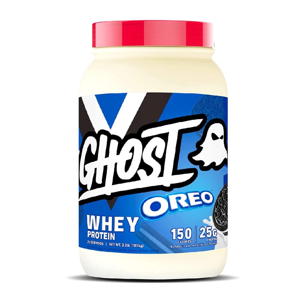 Best Tasting Protein Powder 8 GHOST WHEY Protein Powder, Oreo - 2lb, 25g of Protein - Whey Protein Blend - Post Workout Fitness & Nutrition Shakes, Smoothies, Baking & Cooking - Cookie Pieces Inside